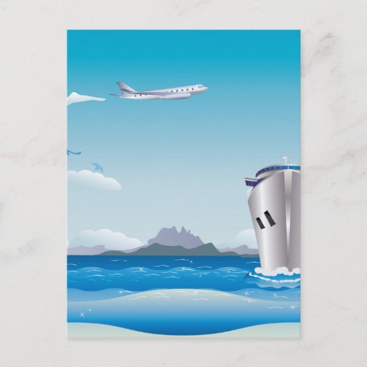 Vliegtuig en schip 2 briefkaart (Voorkant)
