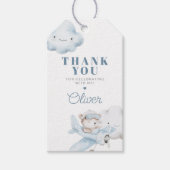 Vliegtuig en Teddy Bear Baby shower of Verjaardag Cadeaulabel (Voorkant)