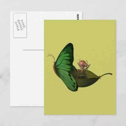 Vliegtuig en vlinderboot briefkaart (Voorkant / Achterkant)