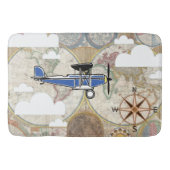 vliegtuig en Wereldkaart avontuur Badmat (Voorkant)