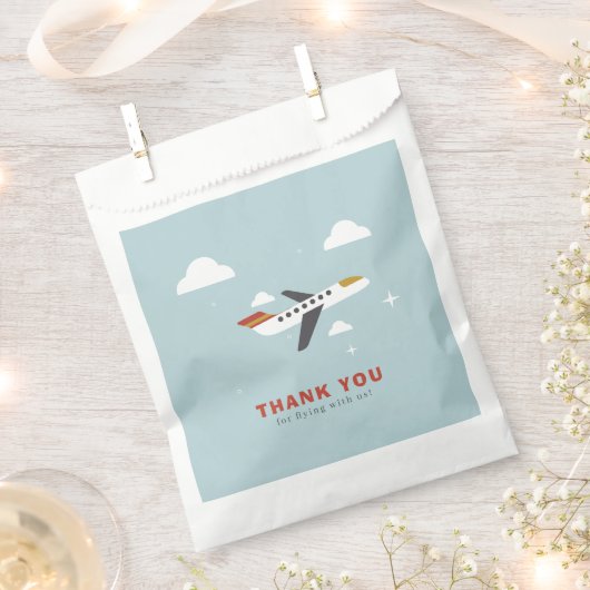 Vliegtuig en Wolken Kinderen Verjaardag Dank u Bedankzakje (Geknipt)