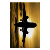  vliegtuig en zonsondergangfoto, leuke luchtvaart perfect poster (Voorkant)