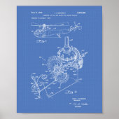 Vliegtuig Engine 1953 — Patent Art Blueprint Poster (Voorkant)