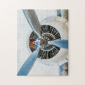 Vliegtuig-engine en blauwe propeller legpuzzel (Verticaal)