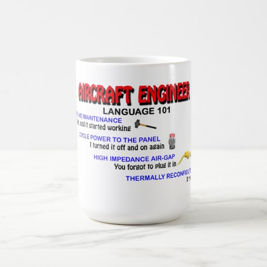 Vliegtuig Engineer Language 101 Koffiemok (Center)