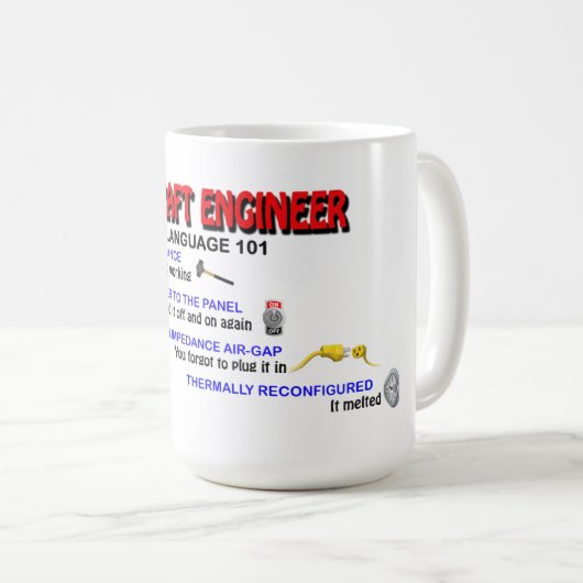 Vliegtuig Engineer Language 101 Koffiemok (Voorkant rechts)