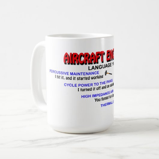 Vliegtuig Engineer Language 101 Koffiemok (Voorkant links)