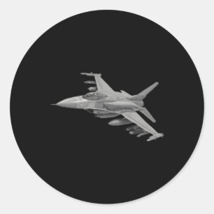 Vliegtuig F16 Fightin Ronde Sticker