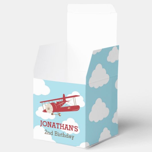  Vliegtuig Favor Box (Red Plane) Verjaardag Bedankdoosjes (Geopend)
