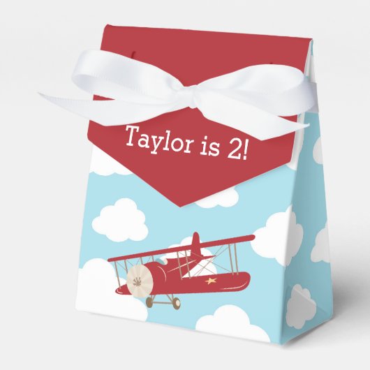  Vliegtuig Favor Box (Rood Vliegtuig) Bedankdoosjes (Voorkant Zijde)