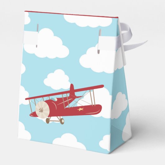 Vliegtuig Favor Box (Rood Vliegtuig) Bedankdoosjes (Achterkant)