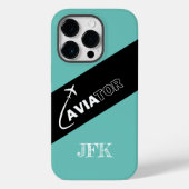 Vliegtuig Flying Aviator Green Black Aviation Case-Mate iPhone Case (Achterkant)