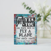 Vliegtuig — Funny Vintage Ad Briefkaart (Staand voorkant)