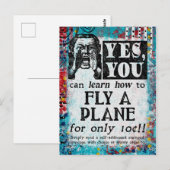 Vliegtuig — Funny Vintage Ad Briefkaart (Voorkant / Achterkant)