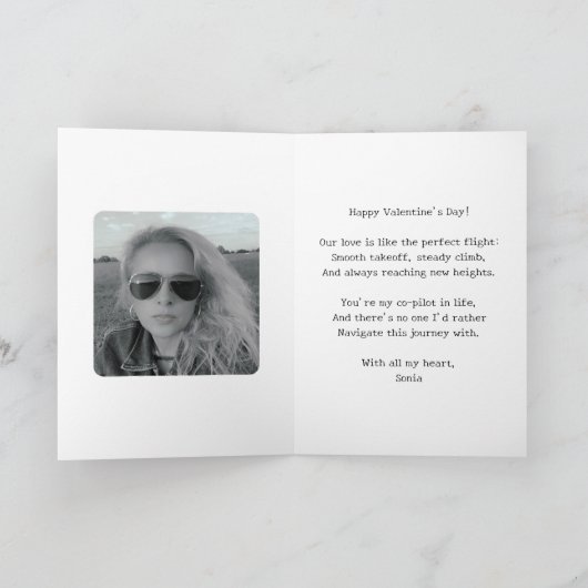 Vliegtuig gek op je, Schattige papieren vliegtuigj Kaart (Binnen)