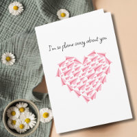 Vliegtuig gek op je, Schattigee Roze Papieren Vlie