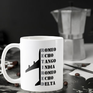Vliegtuig Gepensioneerd Nato Fonetisch Alfabet Luc Koffiemok