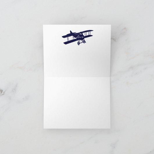  vliegtuig gepersonaliseerd bruiloft bedankkaart (Binnen)