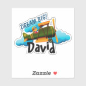 Vliegtuig gepersonaliseerd sticker (Vel)