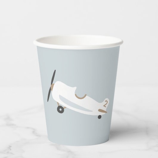  Vliegtuig Gepersonaliseerde Jongens Verjaardag Papieren Bekers (Voorkant)