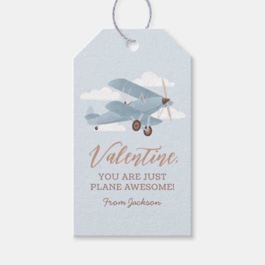Vliegtuig Geweldige Vliegtuig Kinder Valentijnsdag Cadeaulabel (Voorkant)