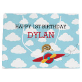 Vliegtuig Gift Bags - Schattigee Piloot in Red Pla Groot Cadeauzakje (Voorkant)