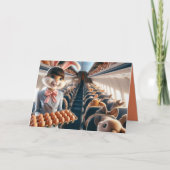 Vliegtuig Grappig konijn gelukkig Pasen Kaart (Voorkant)