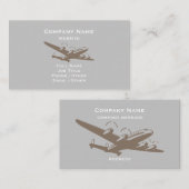 Vliegtuig Grijze Visitekaartje (Voorkant / Achterkant)