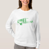  vliegtuig - groen gras t-shirt (Voorkant)