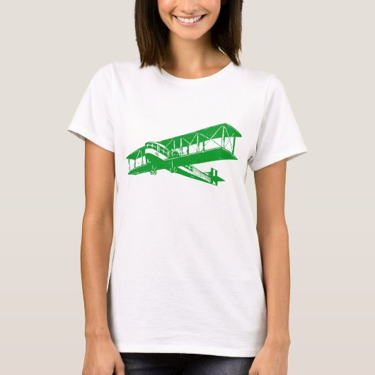  vliegtuig - groen gras t-shirt (Voorkant)