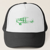  vliegtuig - groen gras trucker pet (Voorkant)