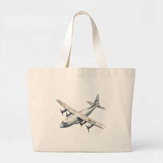 Vliegtuig Grote Tote Bag (Voorkant)