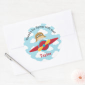 Vliegtuig gunst Stickers blond piloot jongen (Envelop)