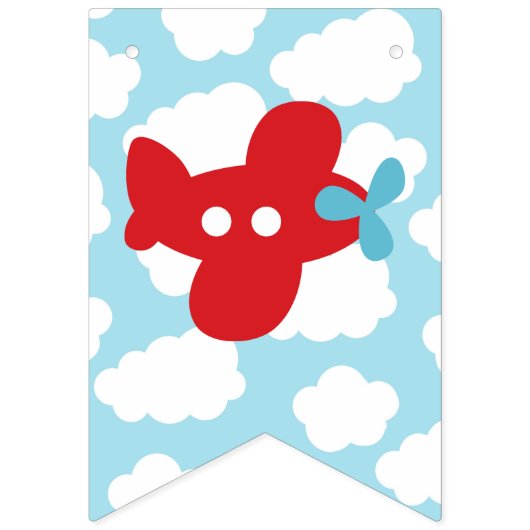 Vliegtuig Happy Birthday Bunting Vlaggen Red Banne Vlaggetjes (Eerste vlag)