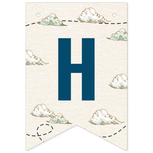  vliegtuig Happy Birthday Bunting Vlaggen Vlaggetjes (Tweede vlag)