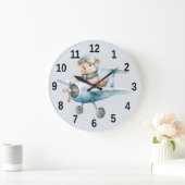 Vliegtuig Happy Blue Beer Pilot Grote Klok (Huis)