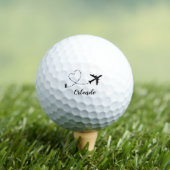 Vliegtuig & Hart Contrail Reis Vakantie Aangepast Golfballen (Insitu Shirt)