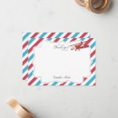  vliegtuig - Hartelijk dank Notitiekaartje (Voorkant / Achterkant in situ)