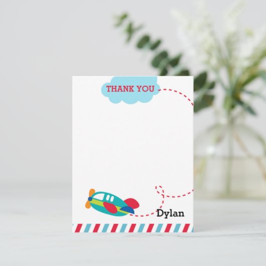 Vliegtuig Hartelijk dank - Vliegtuig Bedankkaart (Staand voorkant)