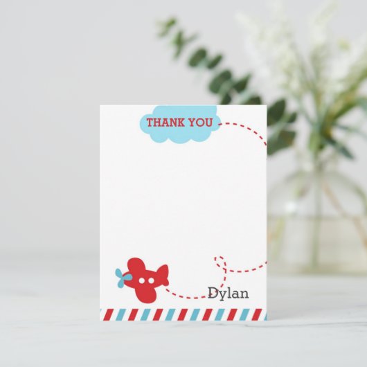 Vliegtuig Hartelijk dank - Vliegtuig Bedankkaart (Staand voorkant)