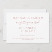 Vliegtuig Heart Roos Gold en Navy Blue Destination Save The Date (Achterkant)