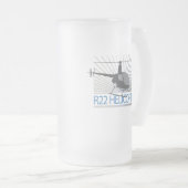 Vliegtuig helikopter matglas bierpul (Voorkant rechts)