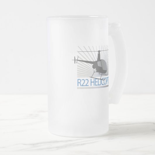 Vliegtuig helikopter matglas bierpul (Voorkant rechts)