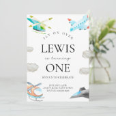 Vliegtuig & Helikopter Verjaardag uitnodiging voor (Staand voorkant)