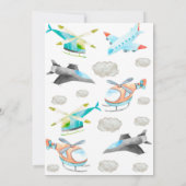 Vliegtuig & Helikopter Verjaardag uitnodiging voor (Achterkant)