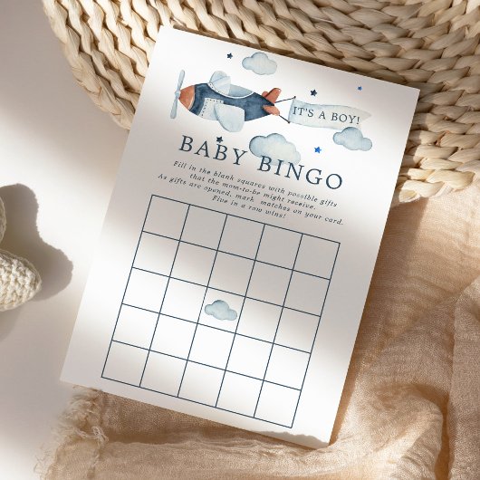  vliegtuig Het is een Baby-bingo-uitnodiging Kaart