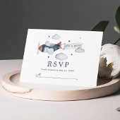 vliegtuig Het is een Baby shower-RSVP-kaart RSVP Kaartje