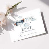 vliegtuig Het is een Baby shower-RSVP-kaart RSVP Kaartje