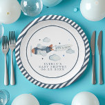 vliegtuig Het is een Baby shower van een jongen Papieren Bordje<br><div class="desc">vliegtuig Het is een Baby shower Bord. Dit ontwerp is voorzien van een schattig  vliegtuig. Pas dit douaneontwerp met uw eigen tekst en details aan.</div>