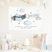 vliegtuig Het is een Baby shower Welkomstwoord Spandoek